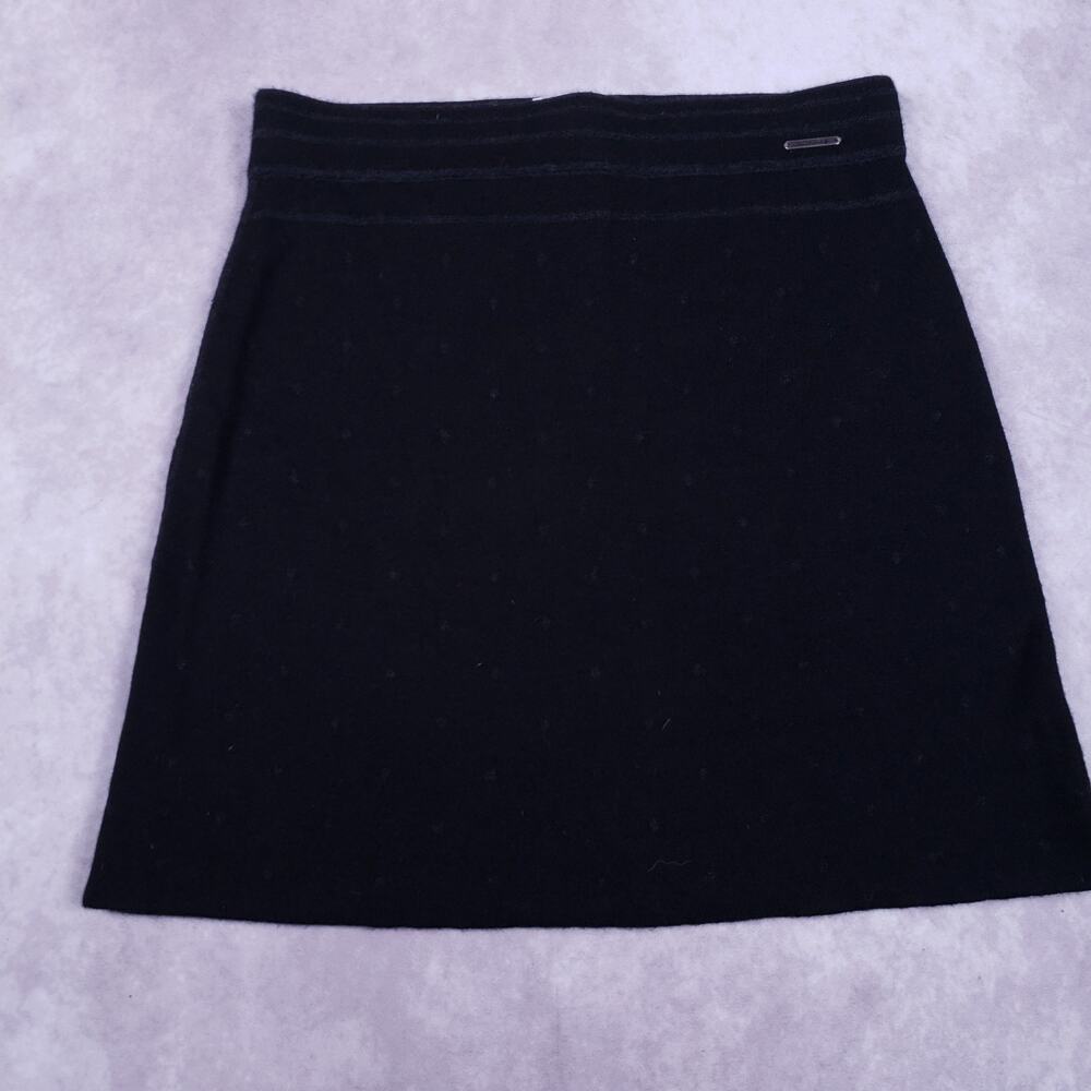 Smartwool Parmalee Skirt Merino Wool Blend Reversible Black Gray Polka Dot Small